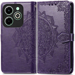 Etui z klapką do Infinix Hot 40i, Mandala, fioletowe