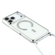 Etui do iPhone 17 Pro Max, Electro MagSafe, srebrne + Smycz