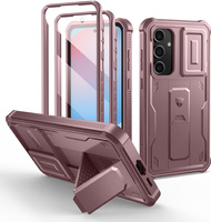 Etui pancerne do Samsung Galaxy S24 FE, Dexnor Full Body (Two Frames), różowe rose gold