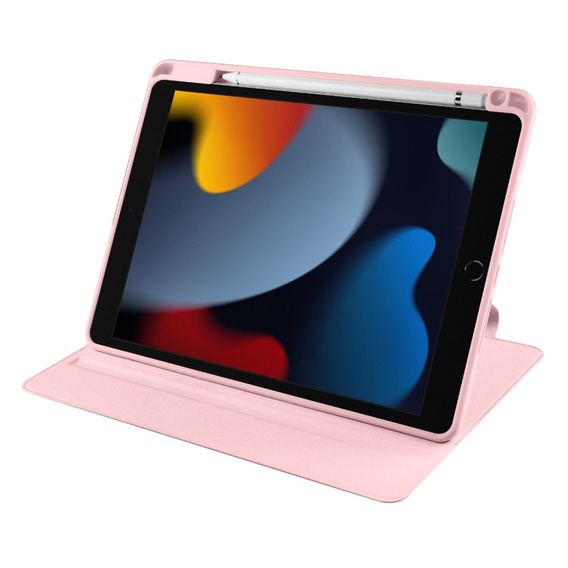 Etui do iPad 10.2" 2021/2020/2019 (9/8/7 gen.), z miejscem na rysik, Obrotowe 360°, Różowe
