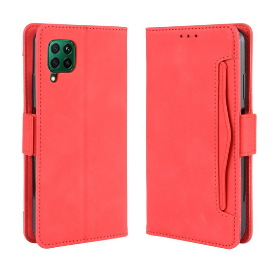 Etui z klapką do Huawei P40 Lite, Card Slot, czerwone