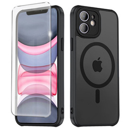 Etui do MagSafe do iPhone 11, Hybrid Matte Lens Pro, czarne + Szkło na ekran