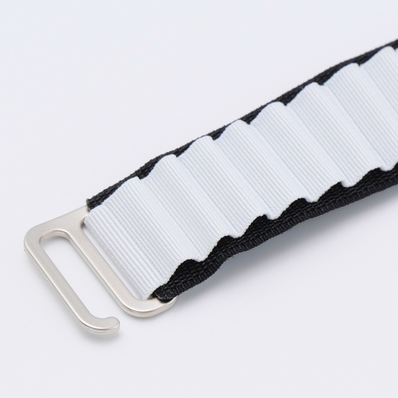 Pasek Nylonowy do Apple Watch 1/2/3/4/5/6/7/8/9/10/11/SE Ultra 1/2/3 42/44/45/46/49mm, Czarny / Biały