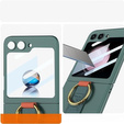 Etui GKK do Samsung Galaxy Z Flip7 FE / Z Flip6, Ring Holder, z paskiem, zielone