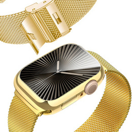 Bransoleta + Etui z Osłoną na Ekran do Apple Watch 10 42mm, Złota