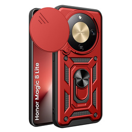 Etui pancerne do Honor Magic 8 Lite, CamShield Slide, czerwone