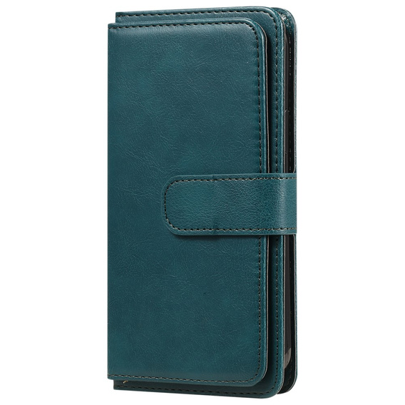 Etui z klapką do Samsung Galaxy A55 5G, 10 Card Slots Wallet, zielone