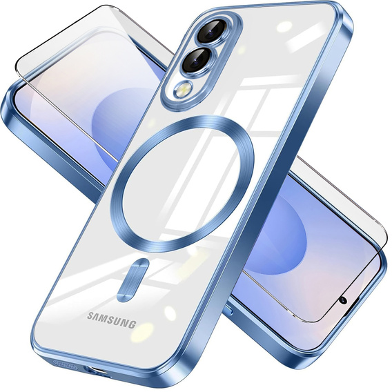 Etui do Samsung Galaxy S25 Edge, Electro MagSafe, niebieskie + Szkło na ekran