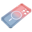 Etui silikonowe do iPhone 14 Pro, Gradient Magnetic, do MagSafe, różowe / niebieskie