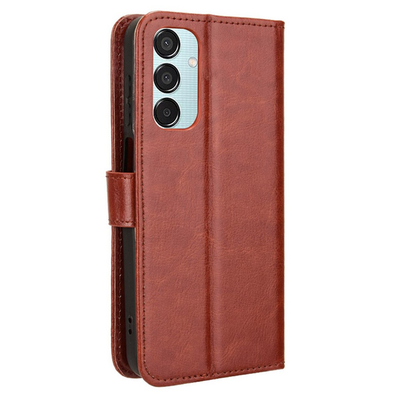 Etui z klapką do Samsung Galaxy M35, Crazy Horse Wallet, brązowe