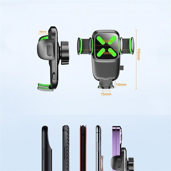 Uchwyt samochodowy na telefon na lusterko wsteczne z klipsem