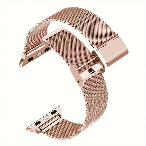 Bransoleta + Etui z Osłoną na Ekran do Apple Watch 10/11 42mm, Różowe złoto