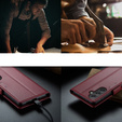 Etui z klapką CASEME do Samsung Galaxy A54 5G, Litchi Wallet, czerwone