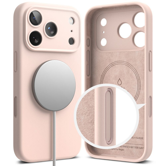 Etui Ringke do iPhone 17 Pro Max, Silicone Magnetic MagSafe, Pink Sand