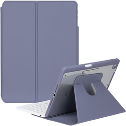 Etui z klawiaturą do iPad 11" 2025 A16 (11 gen.) / iPad 10.9" 2022 (10 gen.), Rotary 360° Leather, fioletowe