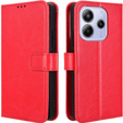 Etui z klapką do Xiaomi Redmi Note 14 4G, Crazy Horse Wallet, czerwone