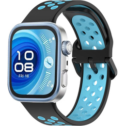 Pasek Silikonowy do Huawei Watch Fit 4 / 4 Pro / 3, Czarny / Niebieski