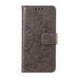 Etui z klapką do Xiaomi Redmi Note 13 Pro 4G / Xiaomi Redmi Note 14S / Xiaomi Poco M6 Pro 4G, Mandala, szare