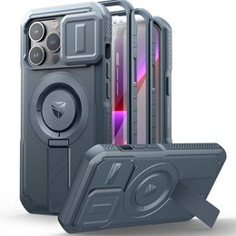 Etui Dexnor do iPhone 13 Pro – magnetyczne, z przesuwaną osłoną aparatu - niebieskie