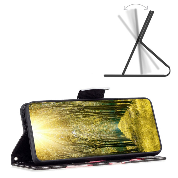 Etui z klapką do Xiaomi Redmi Note 13 Pro 5G, Wallet, Lotus czarne
