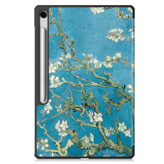 Etui z nadrukiem do Samsung Galaxy Tab S10 FE+ Plus – styl i ochrona w jednym - kwiaty moreli