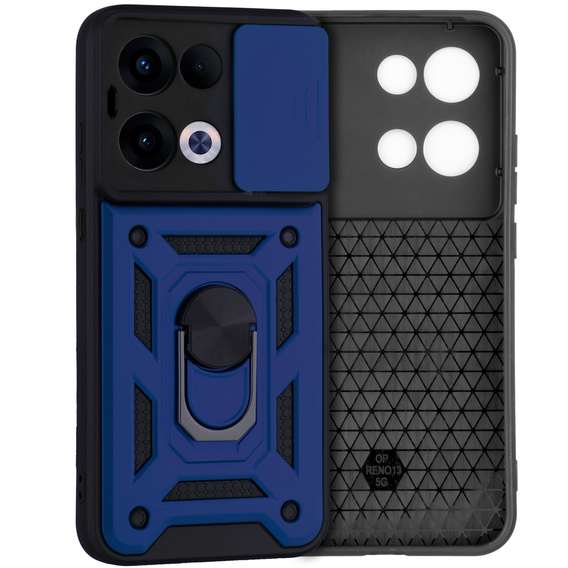 Etui pancerne do Oppo Reno 13, CamShield Slide, niebieskie