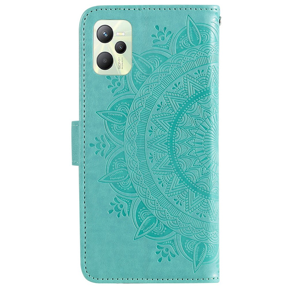 Etui z klapką do Realme C35, Mandala, zielone