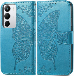Etui z klapką do Realme C71, Butterfly, niebieskie