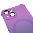 Etui silikonowe do iPhone 14 Plus, Gradient Magnetic, do MagSafe, fioletowe / szare