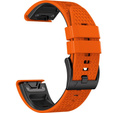 Pasek Silikonowy do Garmin Fenix 5X/6X/6X Pro/7X 26mm, Pomarańczowy / Czarny