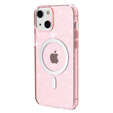 Etui do iPhone 14, Dropproof MagSafe Glitter, różowe