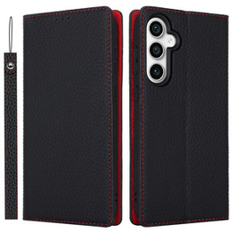 Etui z klapką do Samsung Galaxy A25 5G, Litchi Skin Grain, czarne