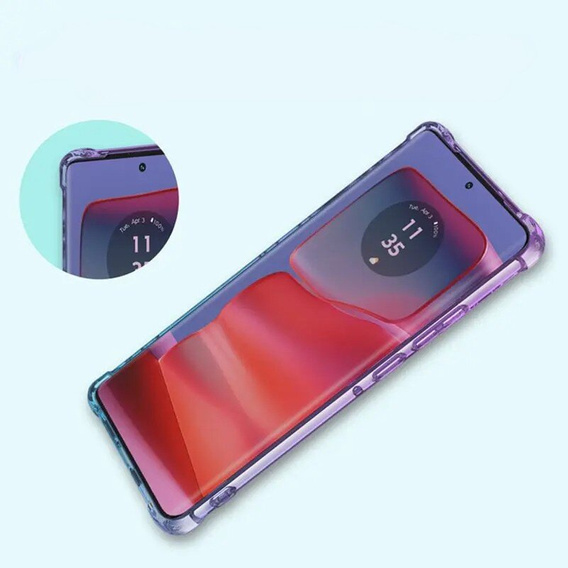 Etui Gradient Dropproof do Motorola Edge 50 Ultra, Fioletowe / niebieskie