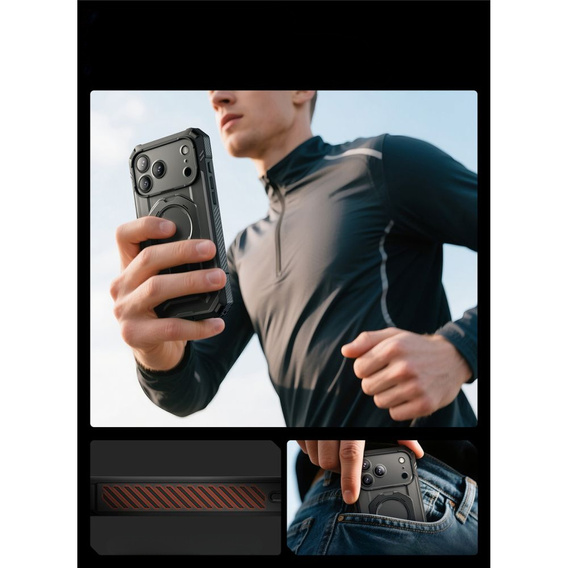 Etui Supcase do iPhone 17 Pro, Unicorn Beetle Grip Pro Mag, Black