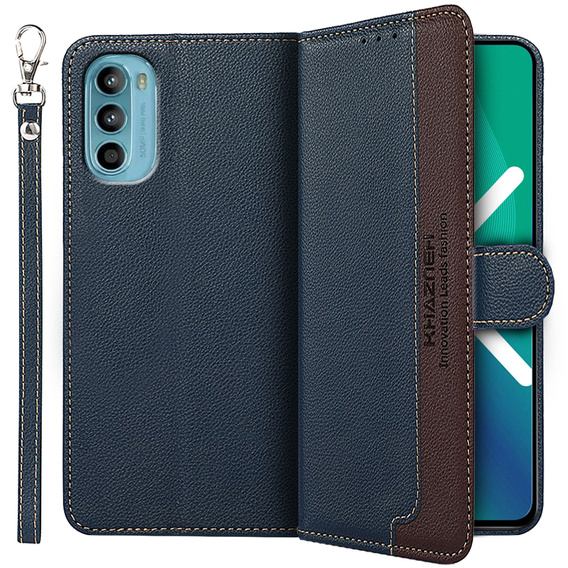 Etui Wallet do Motorola Moto G52 / G82 5G, KHAZNEH RFID, Dual Color, Blue