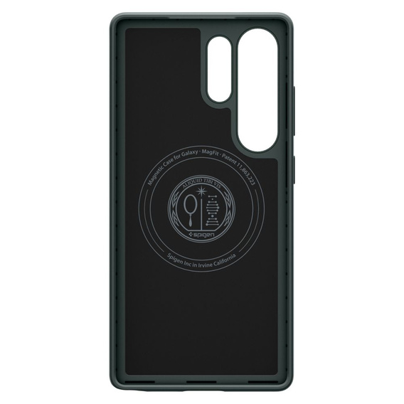 Etui Spigen do Samsung Galaxy S25 Ultra, Thin Fit Mag, zielone + Szkło hartowane 9H