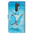 Etui Wallet do Xiaomi Redmi 9, Light Spots Decor, Blue Butterflies