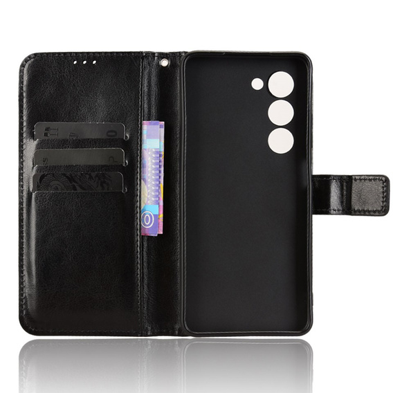 Etui z klapką do Oppo A5 5G / A5m, Crazy Horse Wallet, czarne