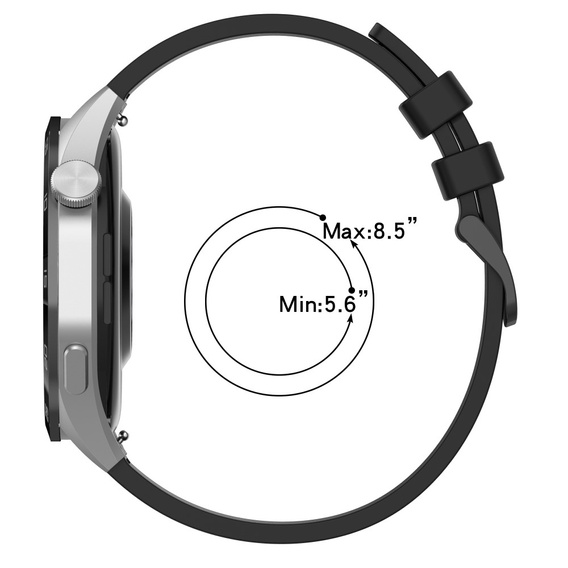 Pasek Silikonowy Uniwersalny 22mm, Czarny