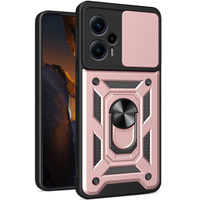 Etui pancerne do Xiaomi Poco F5, CamShield Slide, różowe rose gold