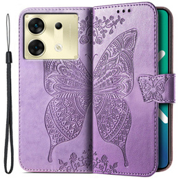 Etui z klapką do Infinix Zero 30 5G, Butterfly, fioletowe