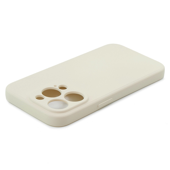 Etui do iPhone 15 Pro, Silicone Lite, kremowe