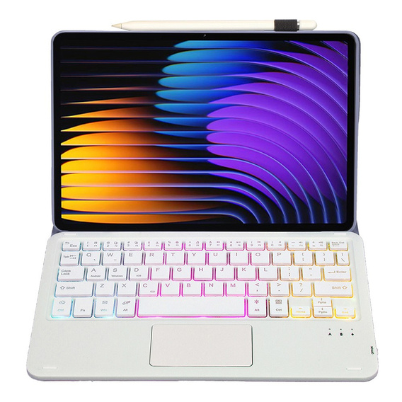 Etui z podświetlaną klawiaturą bluetooth touchpad do Xiaomi Pad 7 / 7 Pro, Fioletowe
