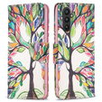 Etui z klapką do Samsung Galaxy A25 5G , Wallet, tree of life, białe + szkło 9H