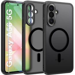 Etui do Samsung Galaxy A56 5G, do MagSafe, ERBORD Matt Case, czarny + Szkło na ekran