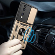 Etui pancerne do Honor 70 5G, CamShield Slide, złote