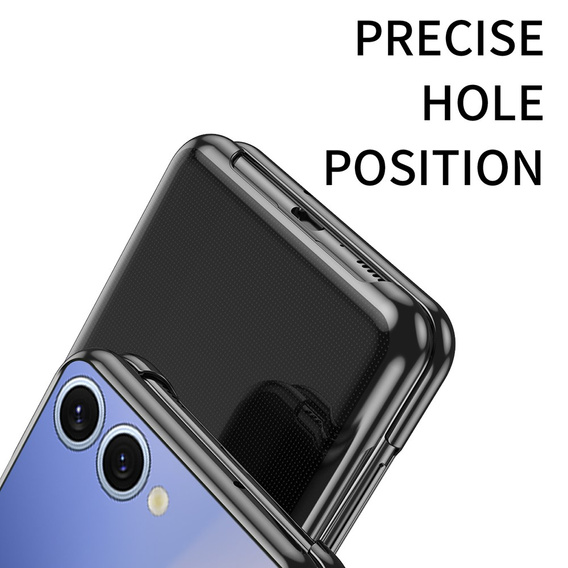 Etui do Samsung Galaxy Z Flip7, z błyszczącym wykończeniem - czarne