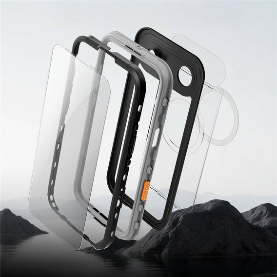 Etui Wodoodporne IP68 do iPhone Air, SHELLBOX MagSafe, czarne