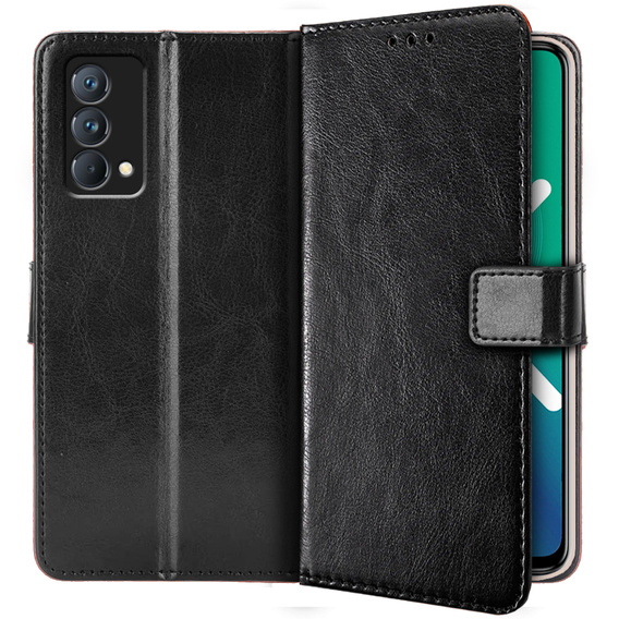 Etui z klapką do Realme GT Master, Crazy Horse Wallet, czarne