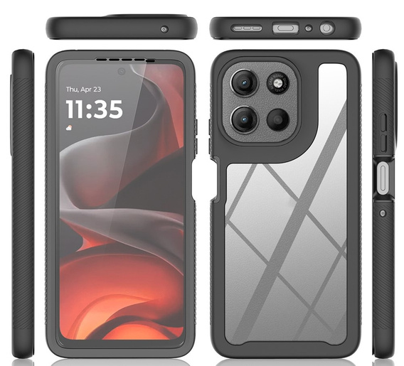 Etui do Motorola Moto G56 5G, Shockproof, z folią, czarne